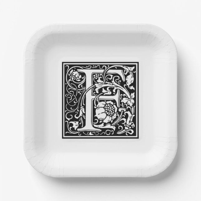Assiettes en papier «F» de l'alphabet de William M (Recto)
