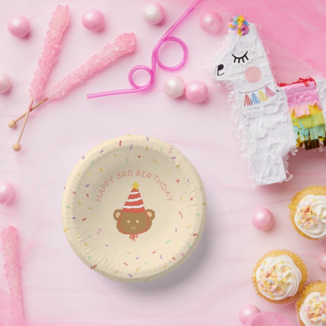 Assiettes en Papier Fête d'Anniversaire Ourson Mig (Fête)
