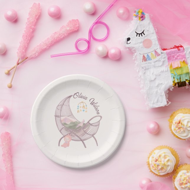 Assiettes en Papier Fête de Bébé Bohème Fille (Fête)