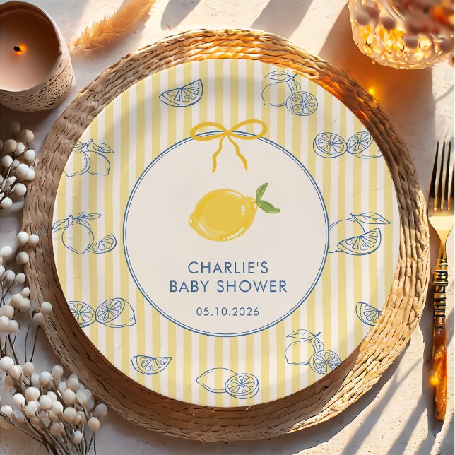 Assiettes en papier Fête de Bébé Citron Citrus Des (Créateur téléchargé)
