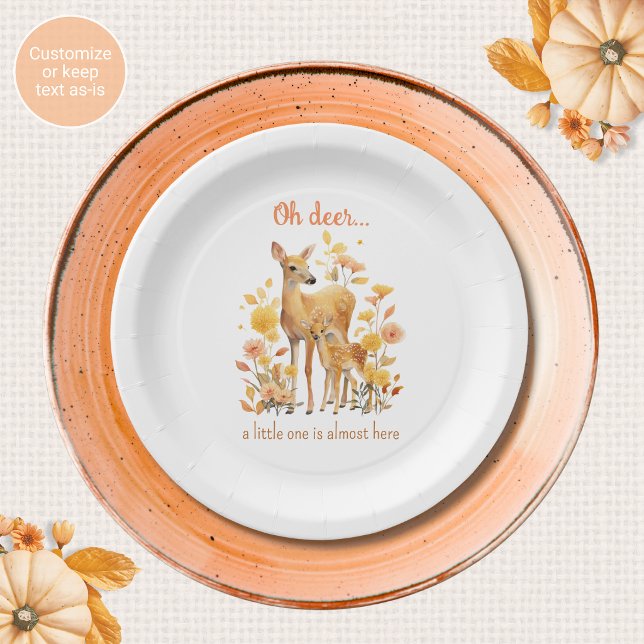 Assiettes en Papier Fête de Bébé Oh Cerf Thème d'A (Créateur téléchargé)