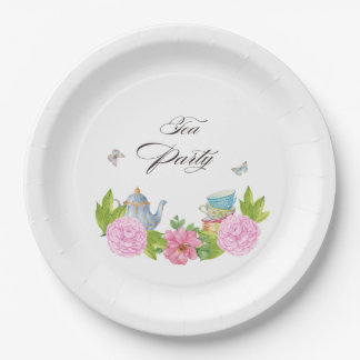 Assiettes en Papier Fête de Thé Florale