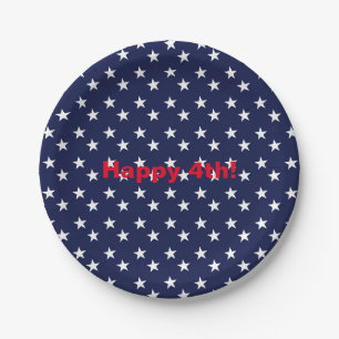 Assiettes en papier Fête du 14 juillet Étoiles Ble