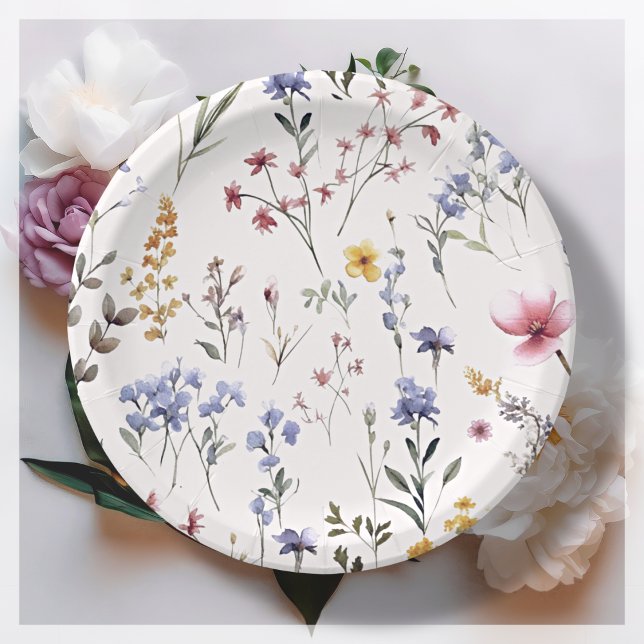 Assiettes en papier Fête fleure sauvage pour Baby  (Créateur téléchargé)