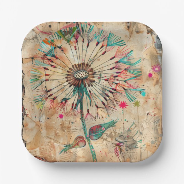Assiettes en papier Fête florale (Recto)