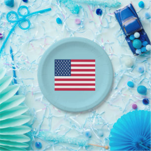 Assiettes en papier Fête patriotique Drapeau améri