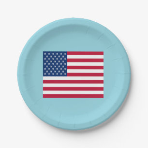 Assiettes en papier Fête patriotique Drapeau améri