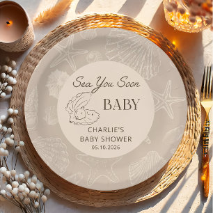 Assiettes en papier Fête Prénatale Côtière Bébé Se