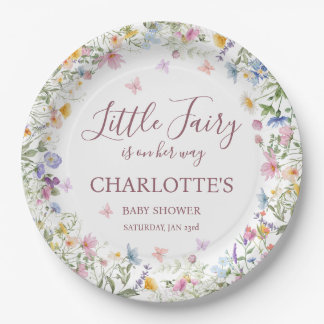 Assiettes en papier Fête Prénatale Jardin de Fées