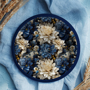 Assiettes en Papier Fines Fleurs Blanc Ivoire Mari