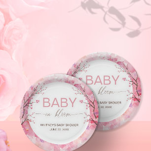 Assiettes en papier Fleur de cerisier Baby in Bloo