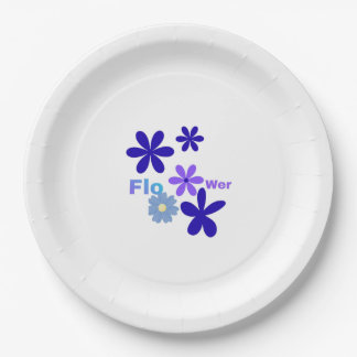Assiettes en papier fleuries bleues mignonnes