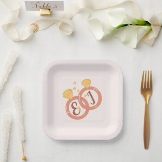 Assiettes en Papier Fleurs Engagement Modifiables