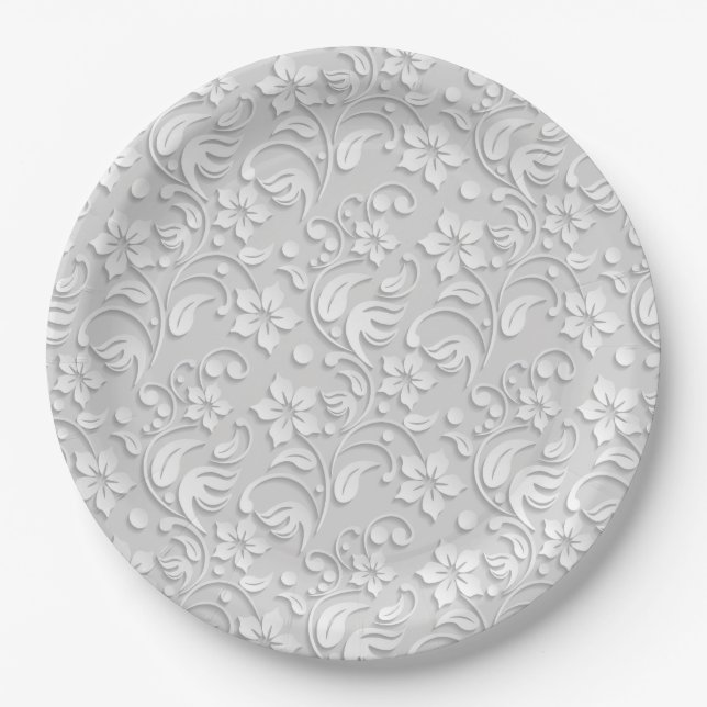 Assiettes en papier floral (Devant)