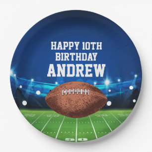 Assiettes en papier Football Sports Joyeux Anniver