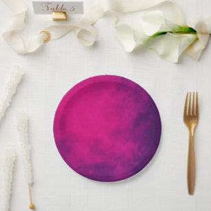Assiettes en papier fumée rose néon – Personnalisa