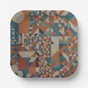 Assiettes en papier géométriques modernes