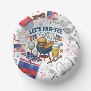 Assiettes en Papier Golf American Golf Party 4 jui