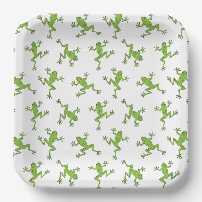Assiettes en Papier Grenouille, Vaisselle de Fête  (Recto)