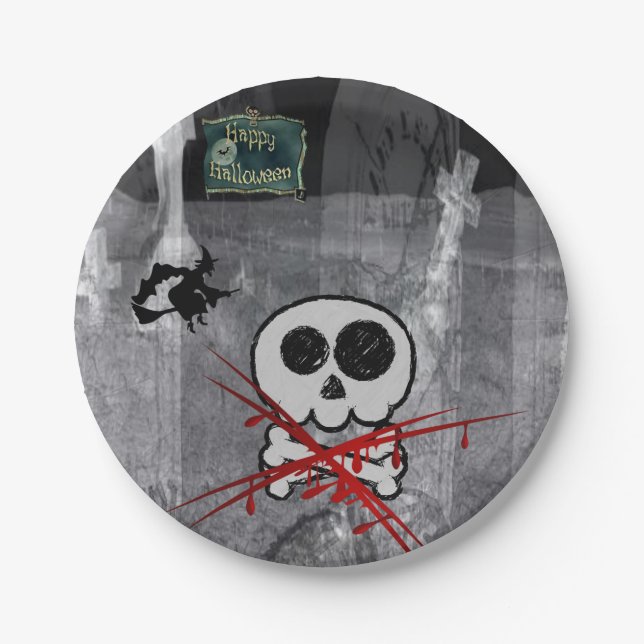 Assiettes en papier Halloween (Devant)