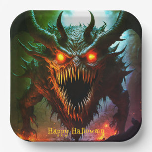 Assiettes en Papier Halloween Monstre Géant