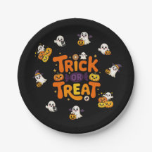 Assiettes en papier Halloween Trick or Treat