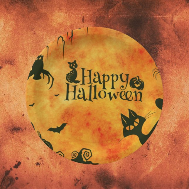 Assiettes en papier Happy Halloween pour fête (Créateur téléchargé)