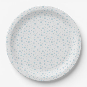Assiettes en Papier Hiver Flocon de Neige Bleu Bla