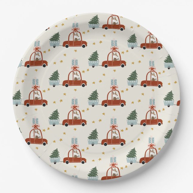 Assiettes en papier illustration d'animaux pour le (Devant)