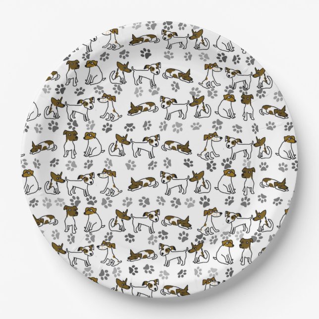 Assiettes en papier Jack Russell (Devant)