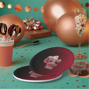 Assiettes en papier jetables Père Noël Bonne Année