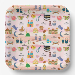 Assiettes en papier Kids Eid Mubarak – Islamique c