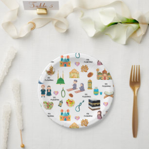 Assiettes en papier Kids Eid Mubarak – Islamiques