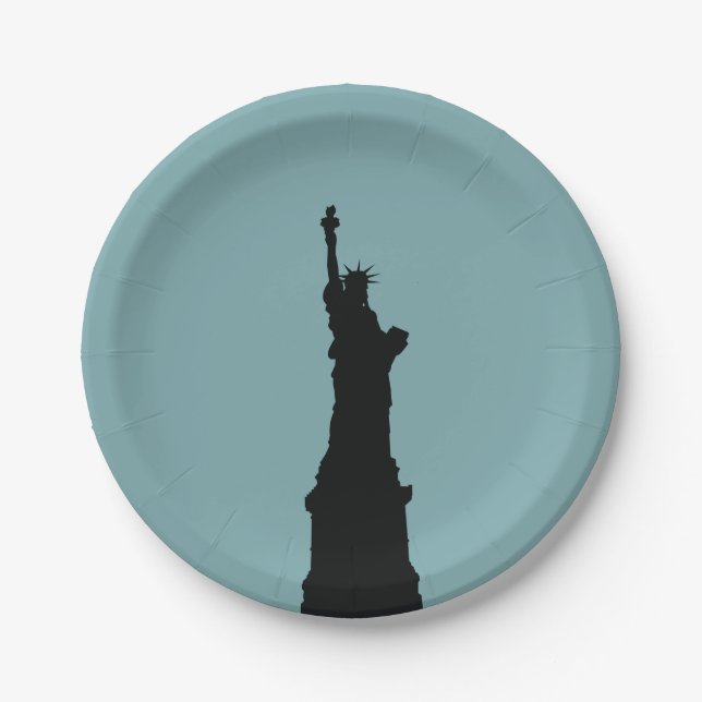 Assiettes en papier Lady Liberty (Devant)
