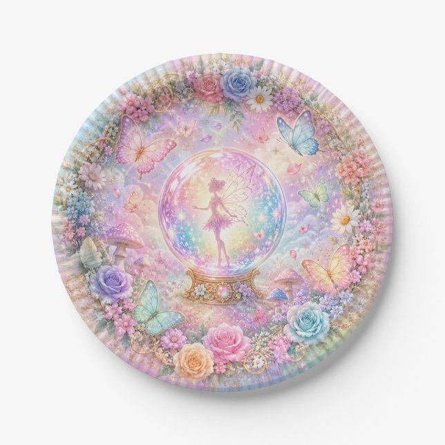 Assiettes en papier Lagune de fée sirène (Devant)