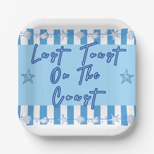 Assiettes en papier Last Toast on The Coast Bachel (Recto)