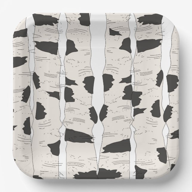 Assiettes en papier Les bouleaux (Recto)