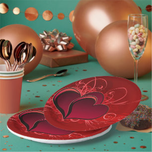 Assiettes en papier Love & Hearts
