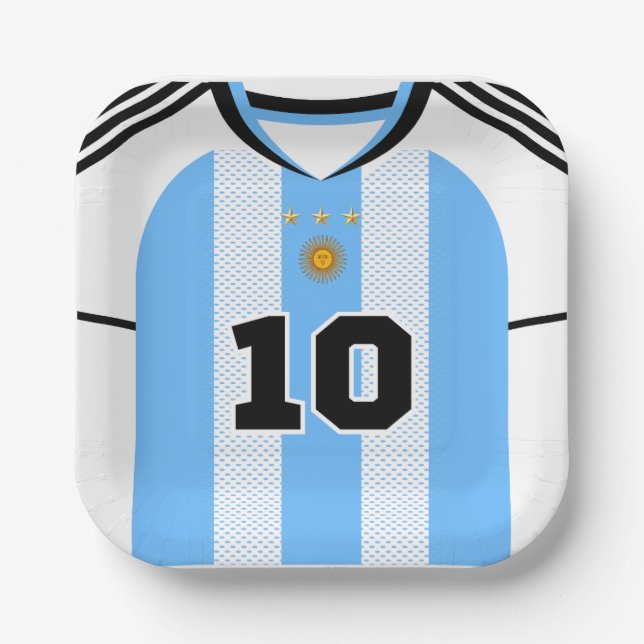 Assiettes en papier maillot de foot argentin 3 éto (Recto)