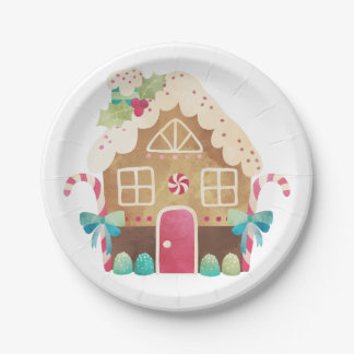 Assiettes en papier Maison en pain d'épices