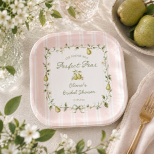 Assiettes en Papier Mariage Parfait Poire