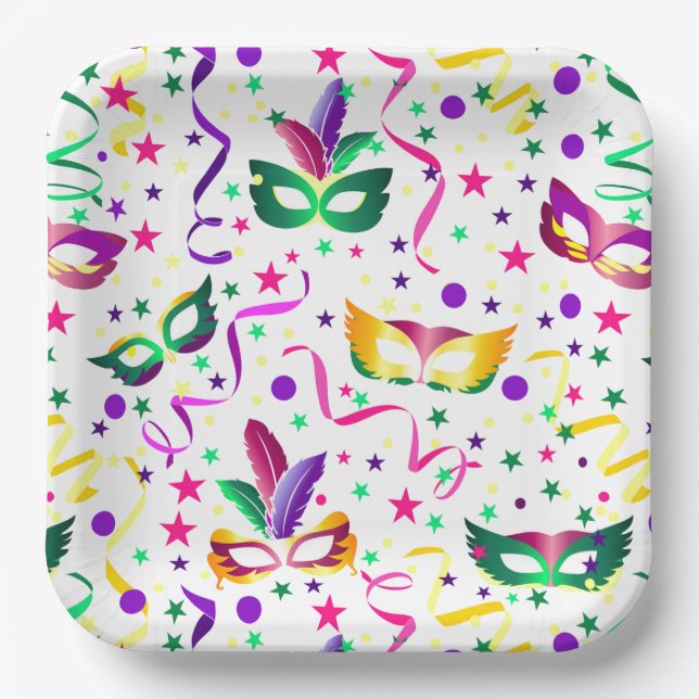 Assiettes en Papier Masquées, Vaisselle de Table p (Recto)