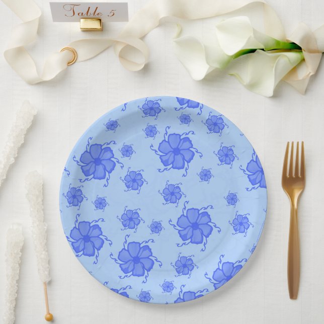 Assiettes en papier monochromes FTF pour fête en b (Mariage)