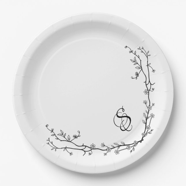 Assiettes en papier Monogramme (Devant)