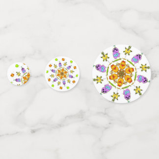 assiettes en papier monstre mignon confettis 