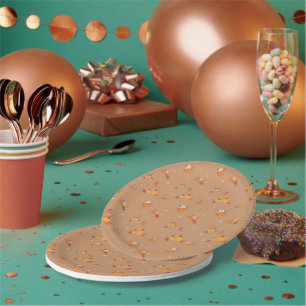 Assiettes en papier motif art alimentaire citrouil