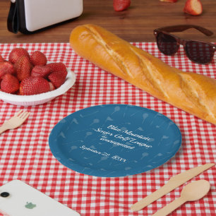 Assiettes en papier motif drapeau/balle de golf Gr