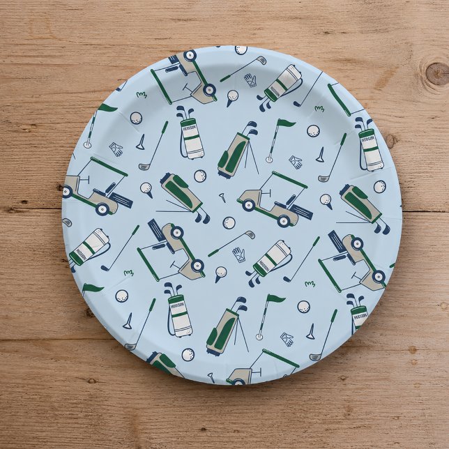 Assiettes en papier motif golf (Créateur téléchargé)