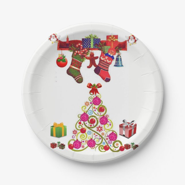 Assiettes en papier Noël (Devant)