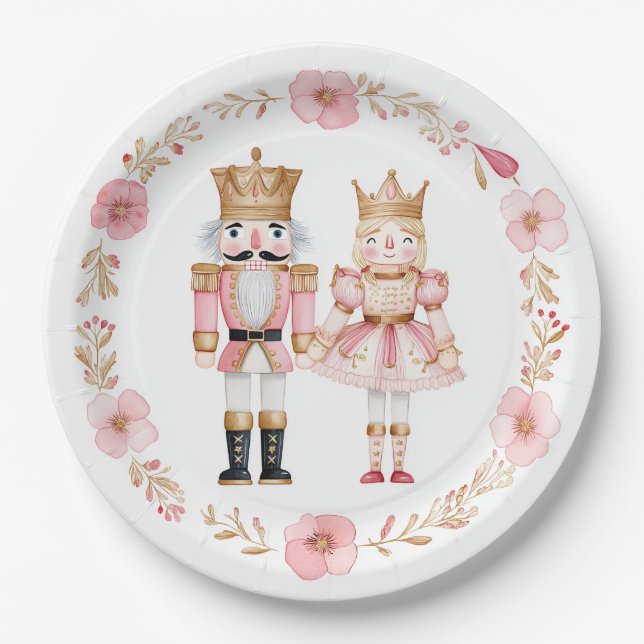 Assiettes en papier Noël ballet Casse-Noisette pas (Devant)